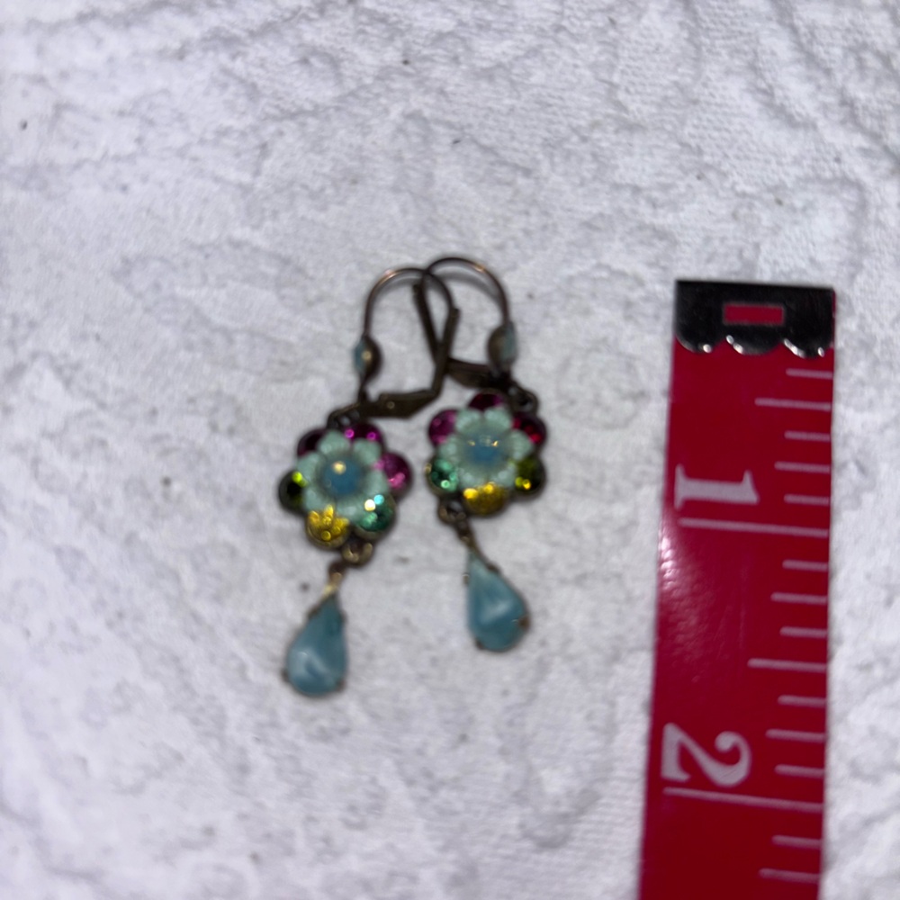 Michal Negrin Floral Multicolor Earrings - Picture 2 of 3